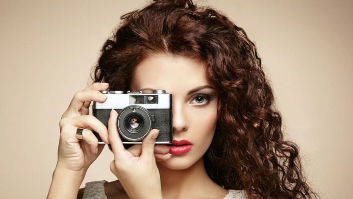 Red lips and camera