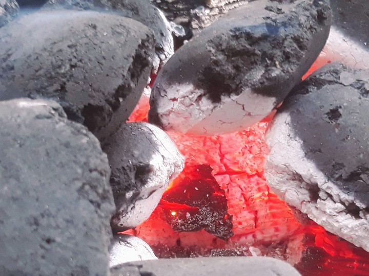 Hot charcoal