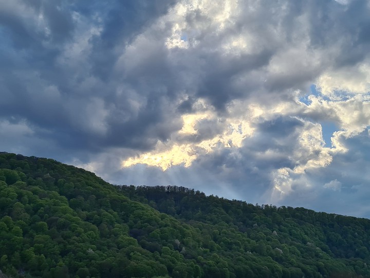 Between clouds