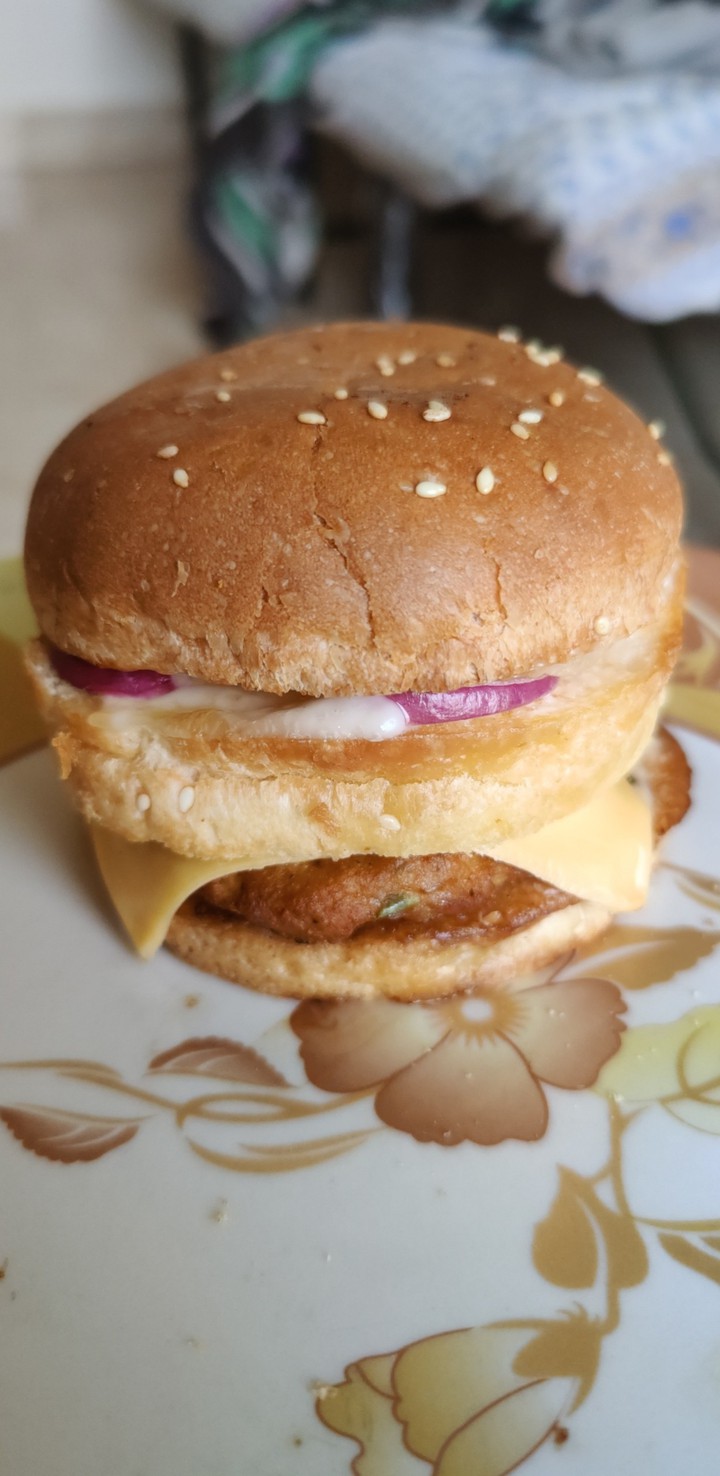 homemade chicken cheese loaded burger