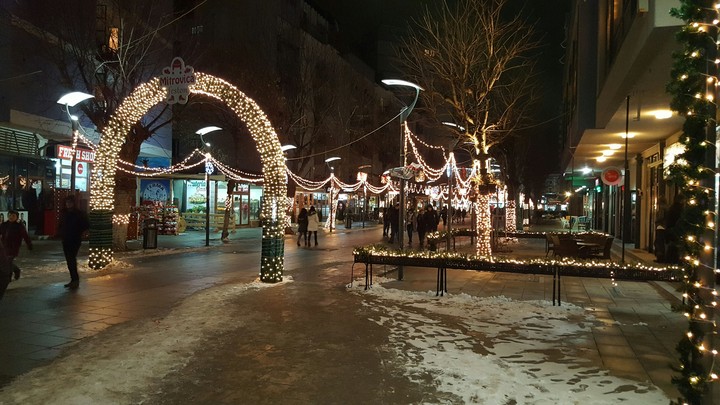 New Year Decorated City