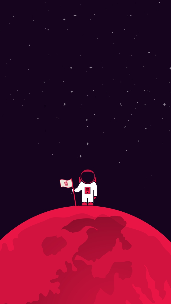 Astronaut on red moon. ❤