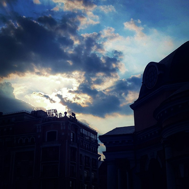 Sun through clouds