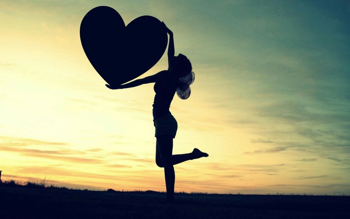 big heart in sunset
