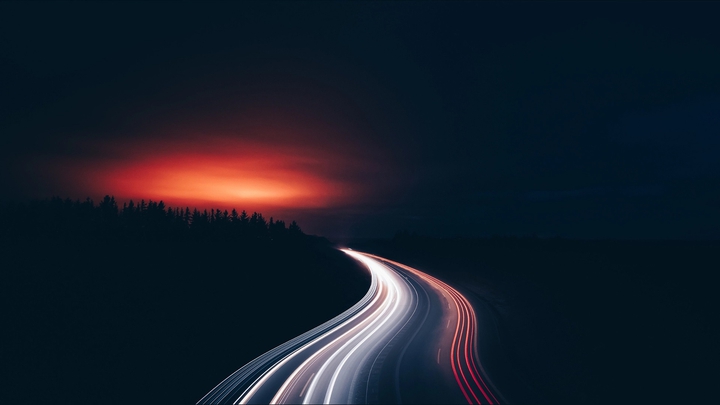 roadway at night