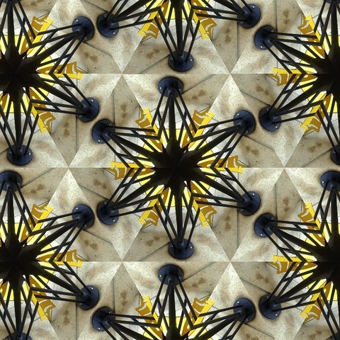 Kaleidoscope from a metal butterfly seat at the Domain, atx
