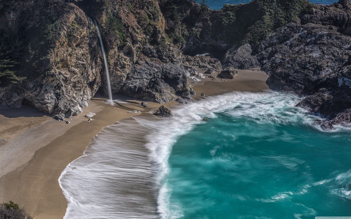 waterfall beach