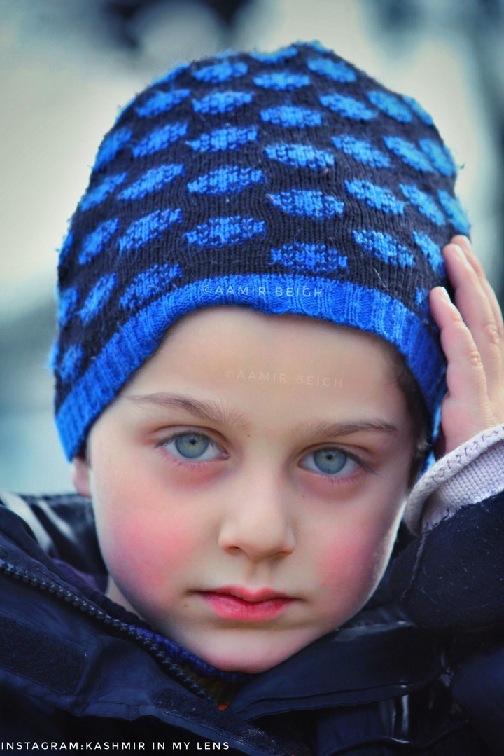 A Kashmiri Kid with blue grey eyes