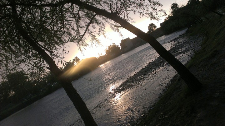 sunset on lake