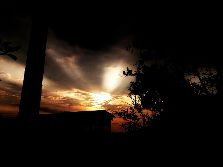 the beautiful evening after a rainy day