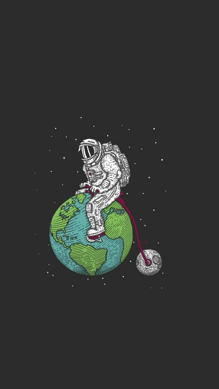 Astrounout Riding Earth