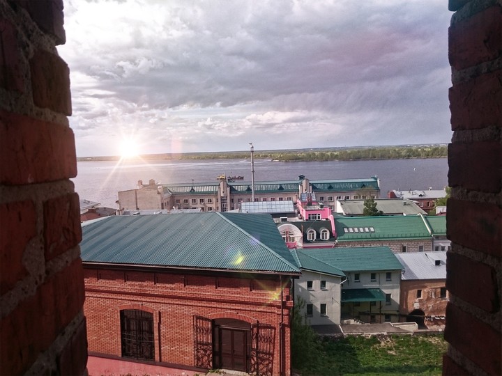 Window on river Volga