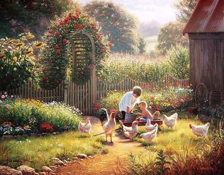 Children in the backyard