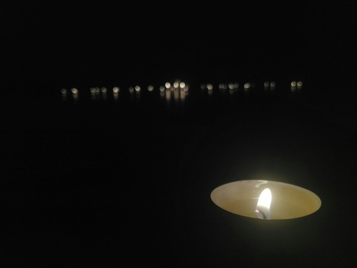 Candle in night