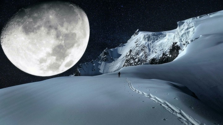 moon and snow
