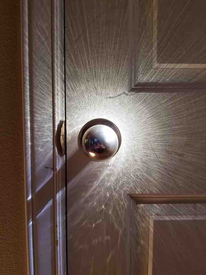 sunlight on the doorknob