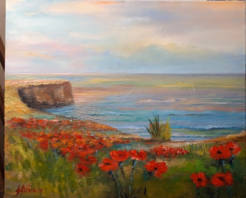 ,,Poppies at seashore"