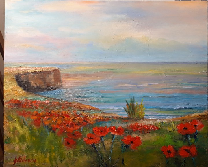 ,,Poppies at seashore"