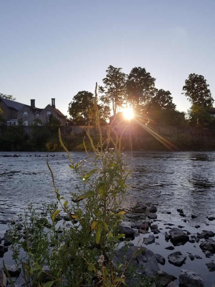 on the river side