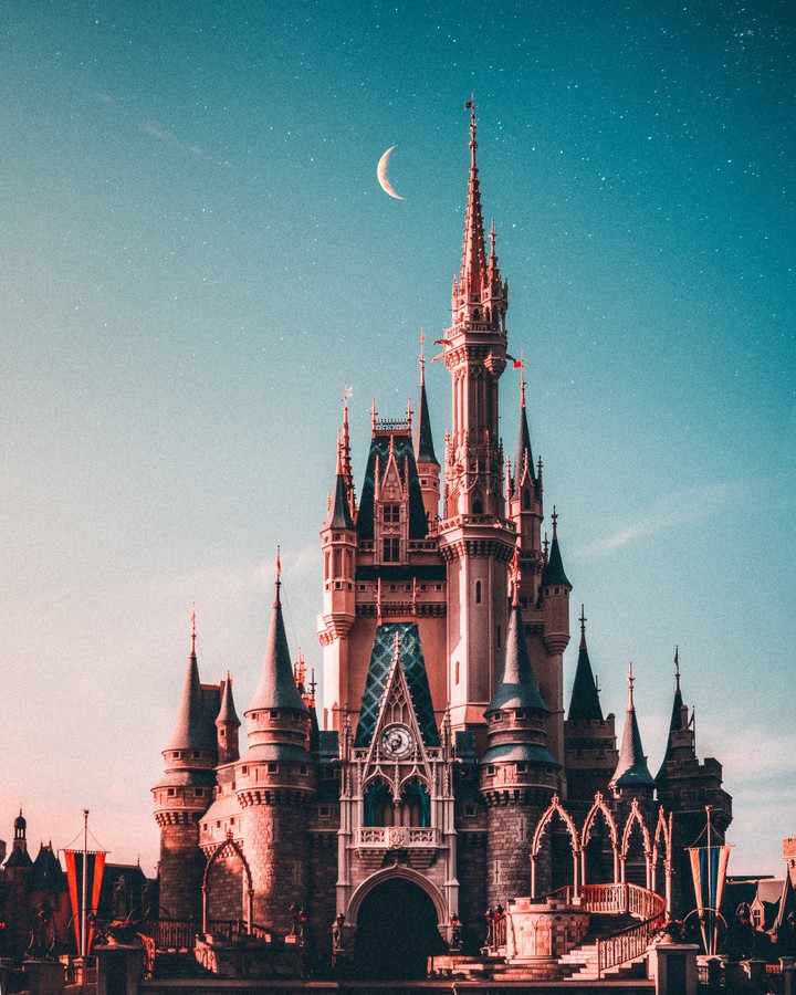 My Disney palace/Disneyland castle wallpaper☁️pink filtr