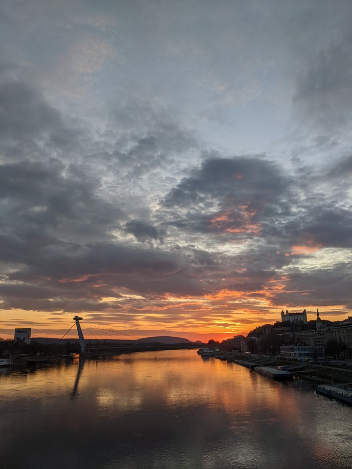 sunset in the city