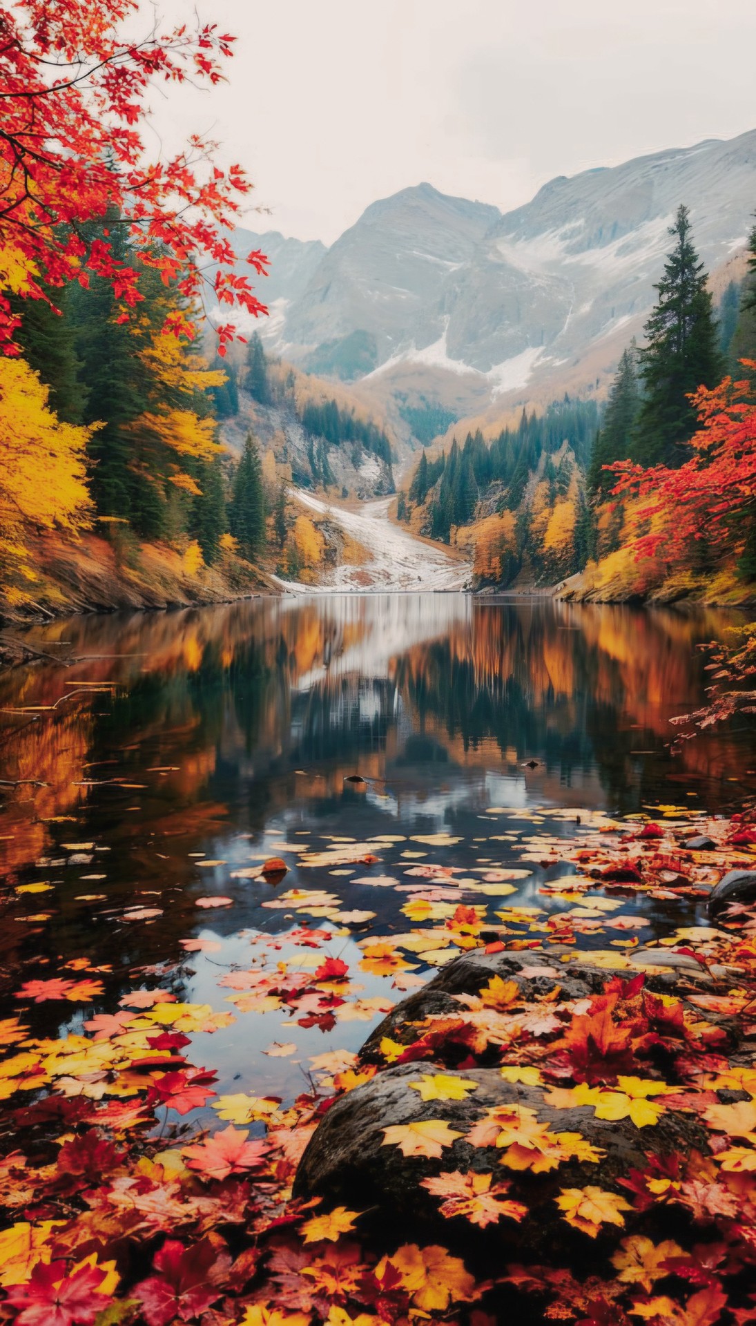 THE AUTUMN LEAVES IN THE RIVER