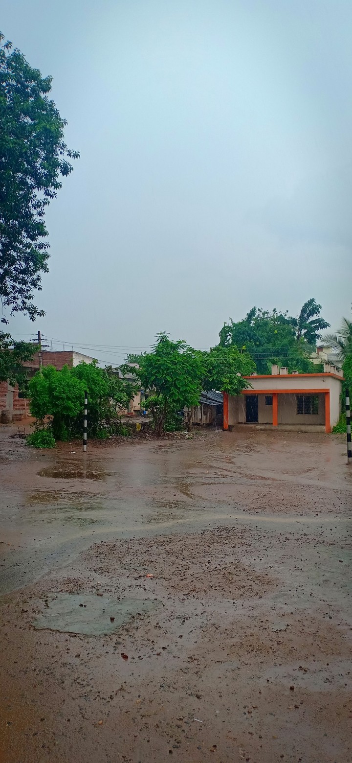 Rain in village