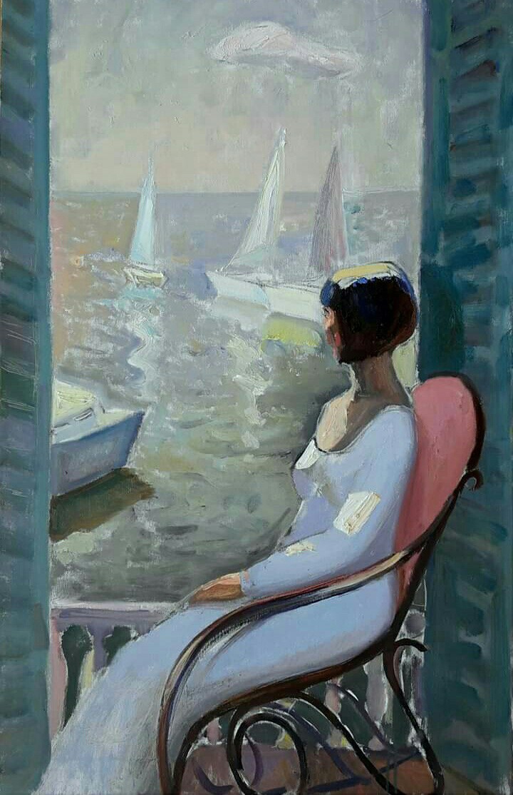 On the balcony