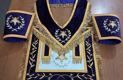 Masonic regalia aprons and set of cuffs and collar