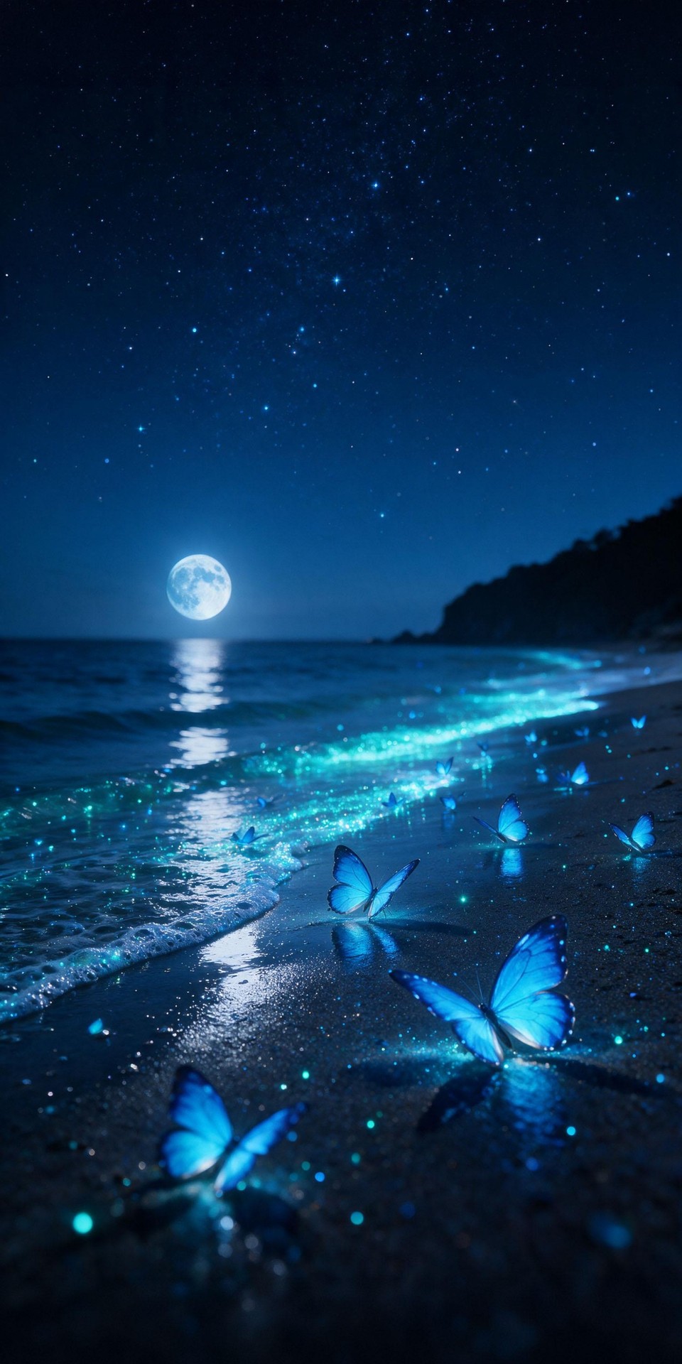 star, moonlight Hintergrundbilder