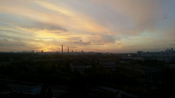 At sunset...