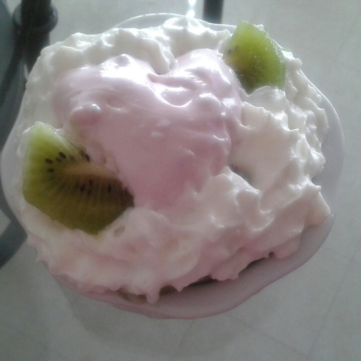 Fruit with Yogurt and Whip Cream