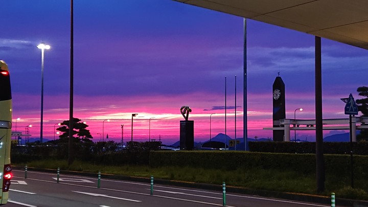 pink sunset glow