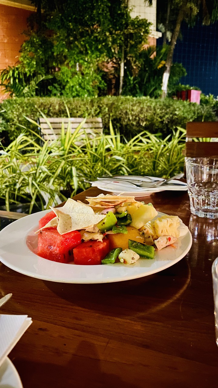 heathy food with a view
