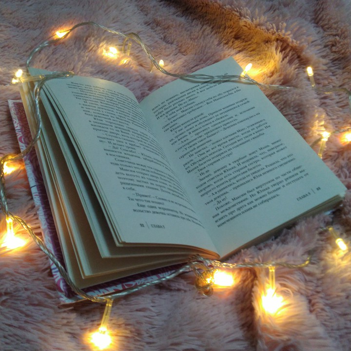 книга,атмосфера,гирлянда