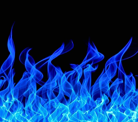 The burning blue flame