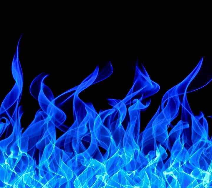 The burning blue flame