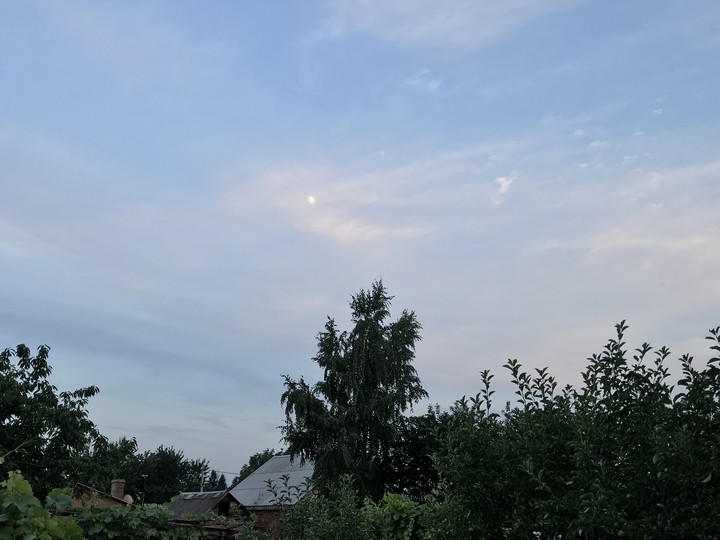 Sunset in Russian village