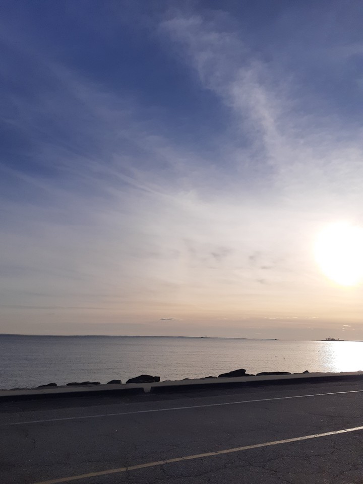 sunset at seaside park in Bridgeport CT