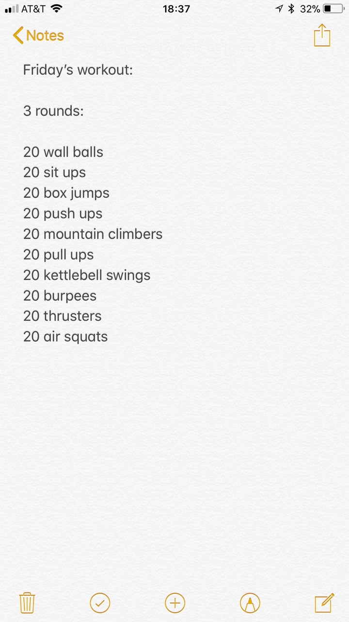 Steph's workout