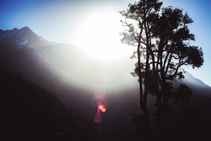 Beautiful sunrise at Triund, Himachal Pradesh