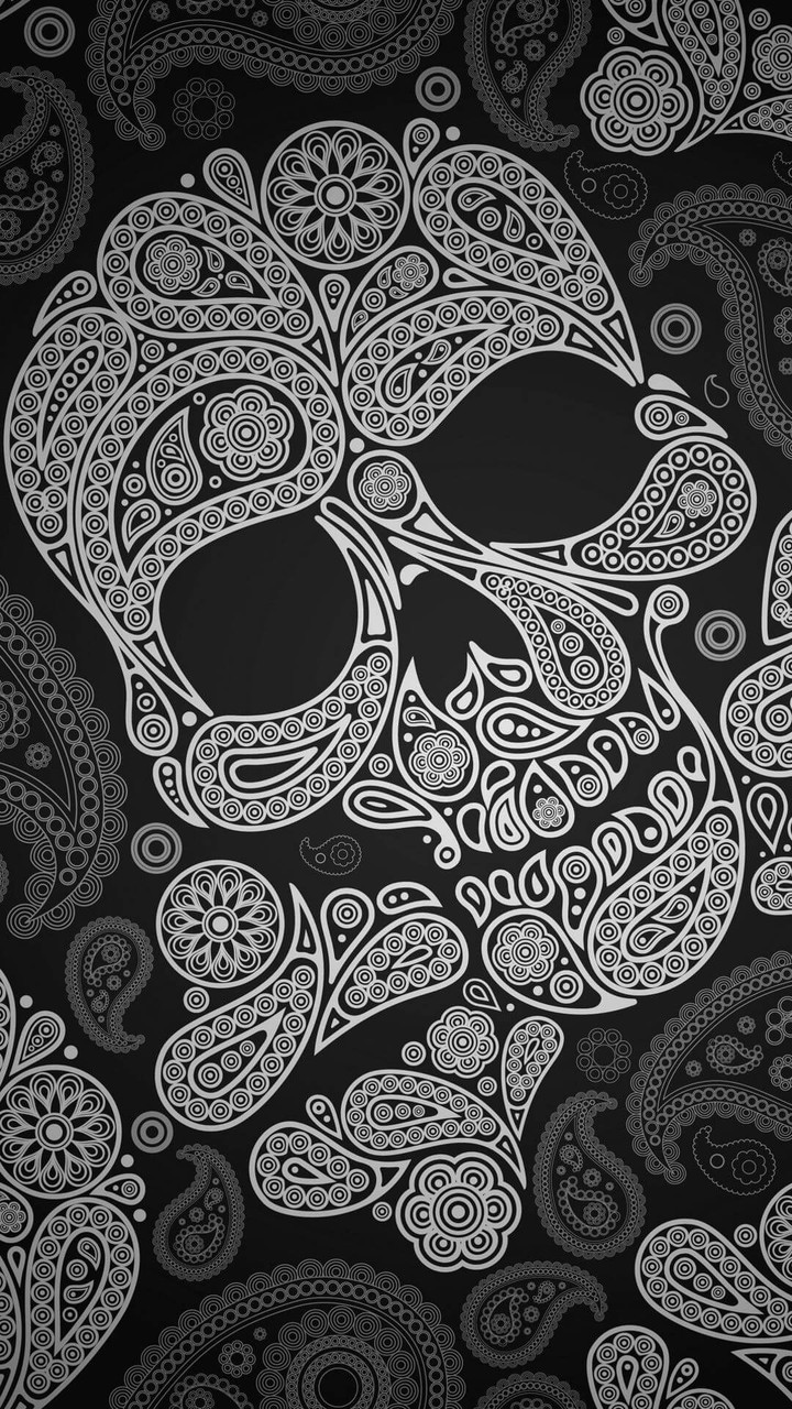 b/w skull