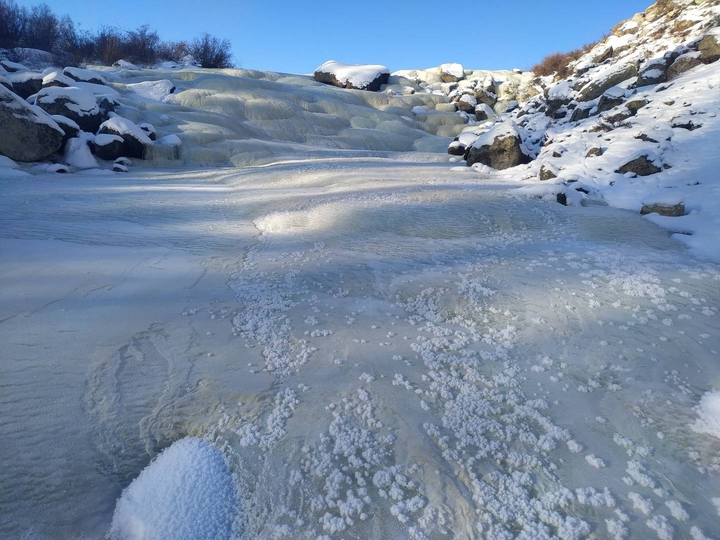 the ice waterfall
