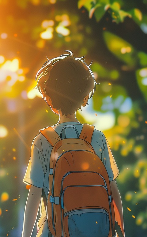 Boy anime school