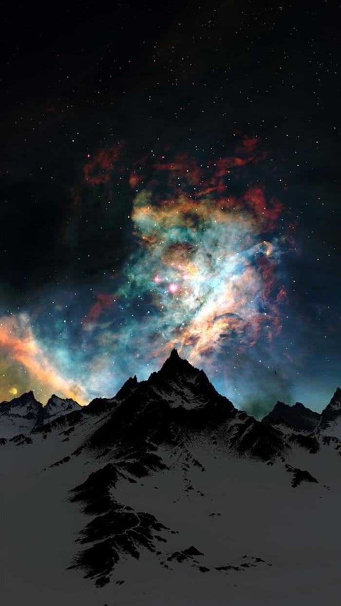 galaxy meets mountain