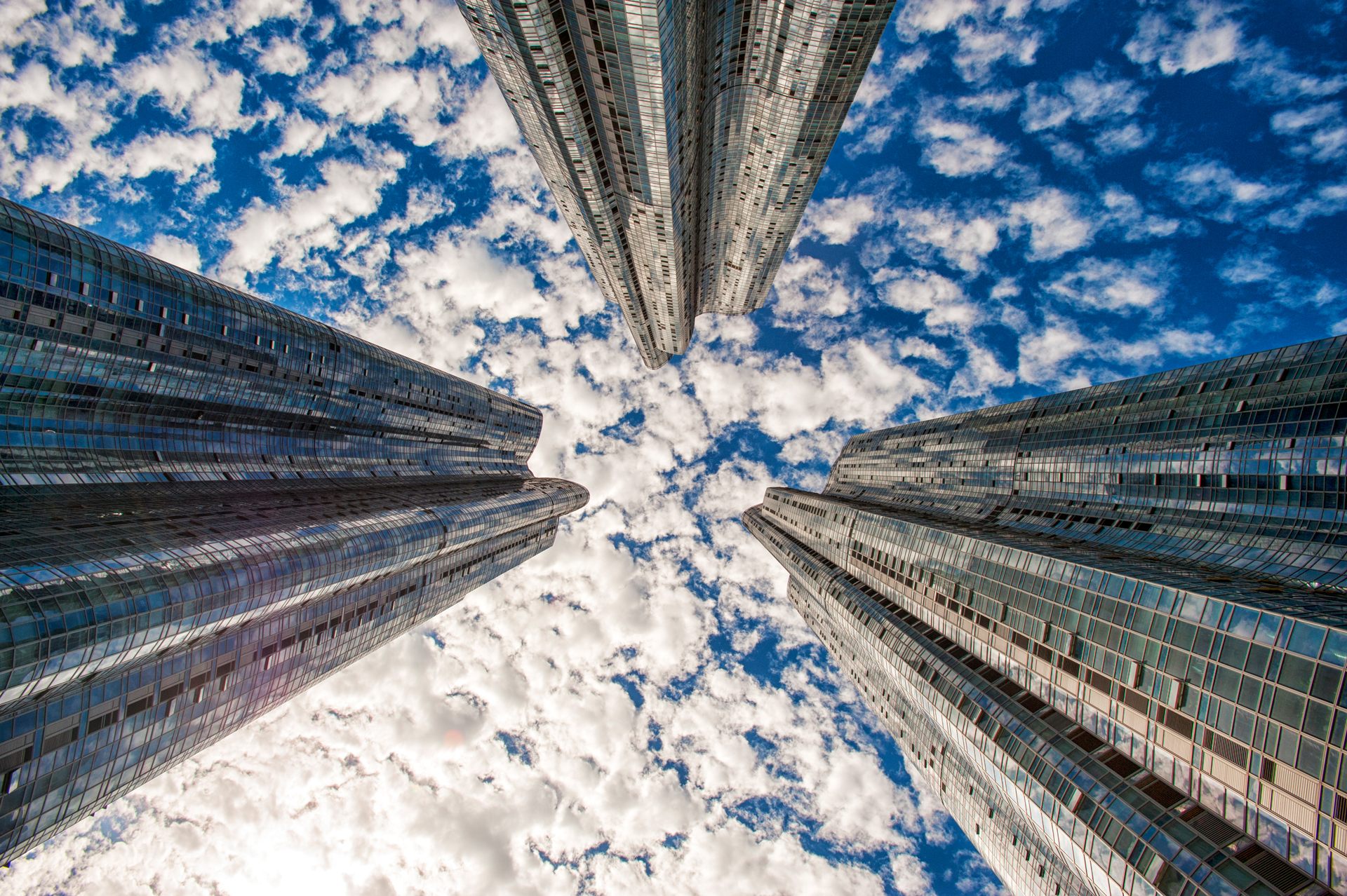 Building overgrowing to sky