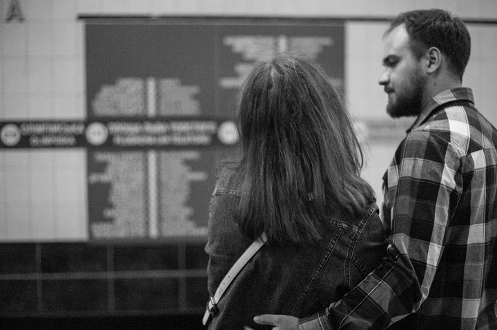 b&w photo with my love boy