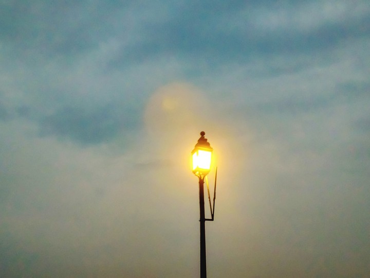 lighted up evening sky