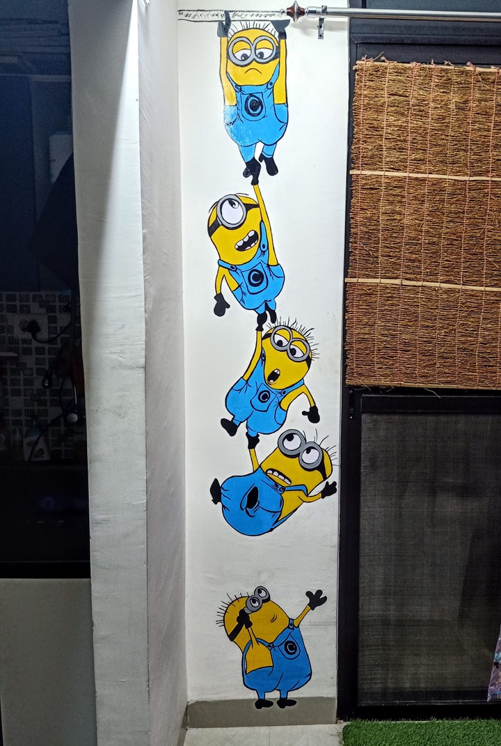 My wallpainting.   .frnds. . Minions. . Hows it. ?