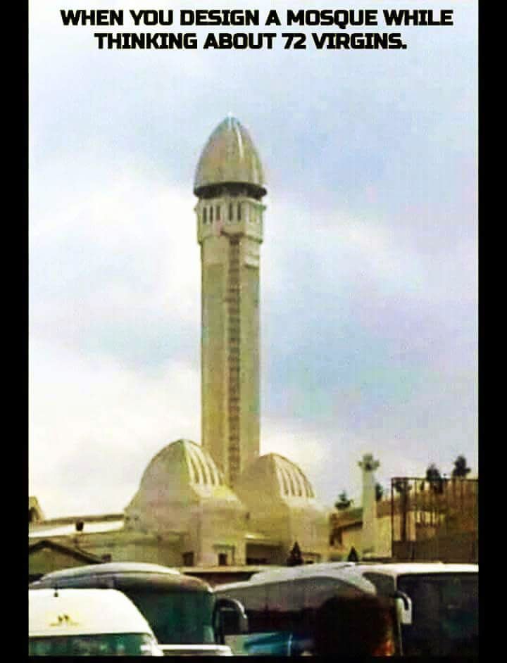 All muslims are crazy for 72 hoors !! mosque is lust house!!